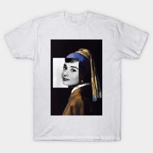 Girl With A Pearl Earring Audrey Hepburn Art T-Shirt